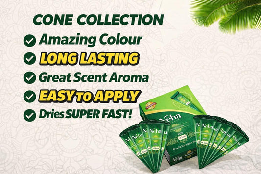 Neha Henna Cones – 100% Natural Mehndi for Hands & Body Art (Pack of 3)