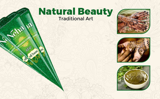 Neha Herbal Henna Cones – 100% Natural Mehndi for Hands & Body Art (Box of 12)