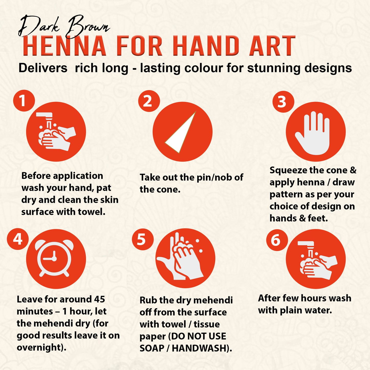 Silver Gold XL Henna Cones – Pack of 6 | Long-Lasting Natural Mehandi