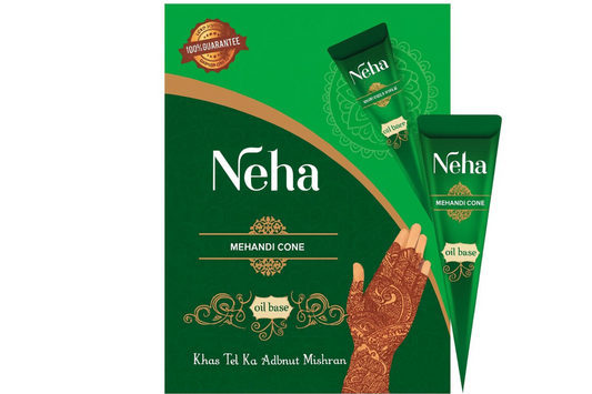 Neha Herbal Henna Cones – 100% Natural Mehndi for Hands & Body Art (Box of 12)