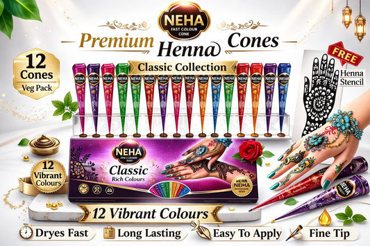 Neha Coloured Henna Cones Pack Of 12